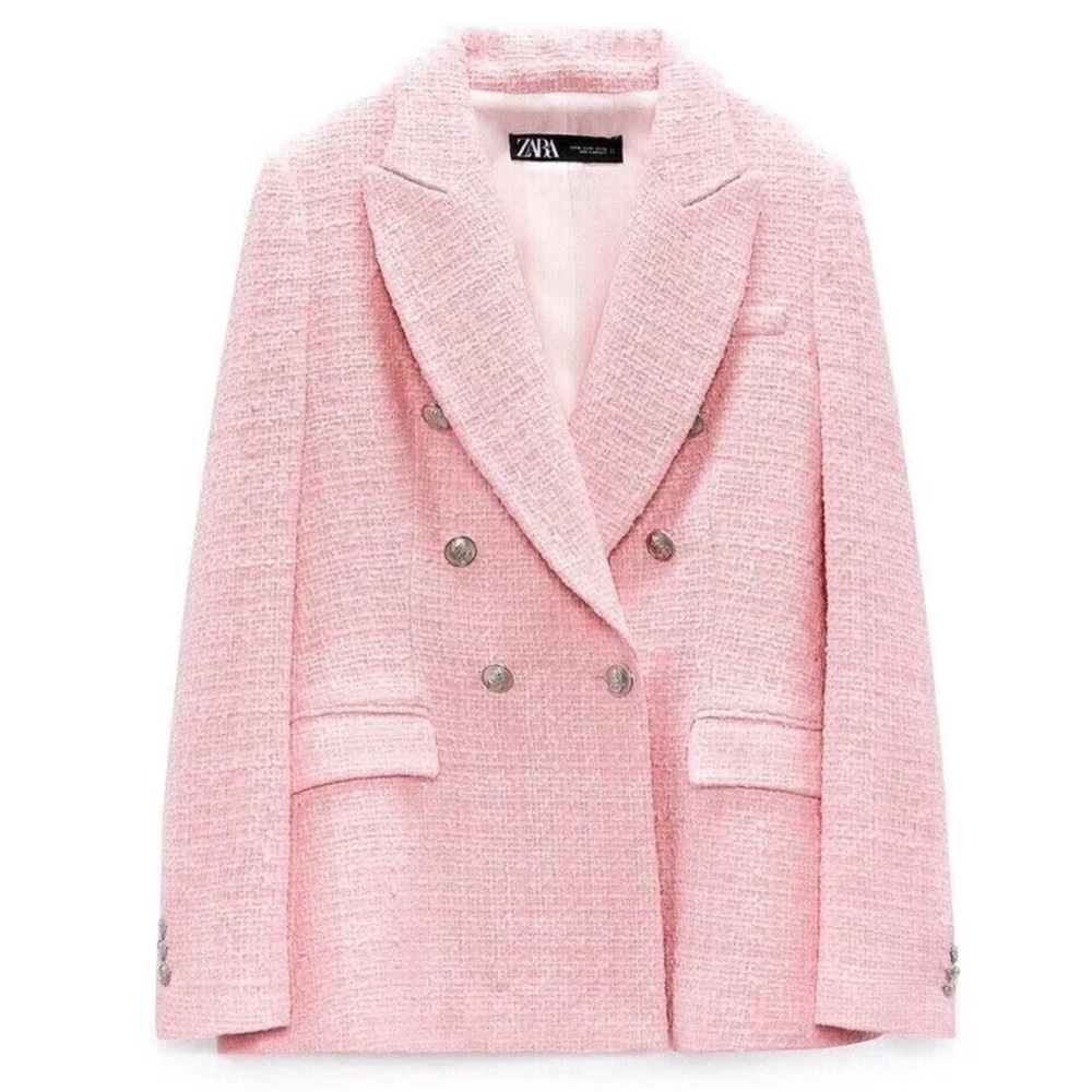 Zara Pink Tweed Blazer